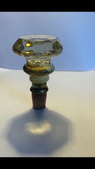 Clear Glass Door Knob Wine Bottle Stopper Cork Vintage