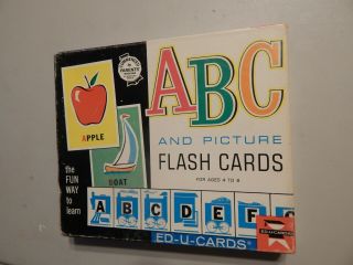 Abc And Picture Flash Cards By Ed - U - Cards 1963 Vintage