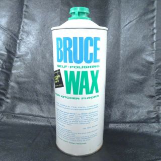 Vintage 60s Bruce Self Polishing Floor Wax Advertising Can Movie Prop 1/2 Full 3