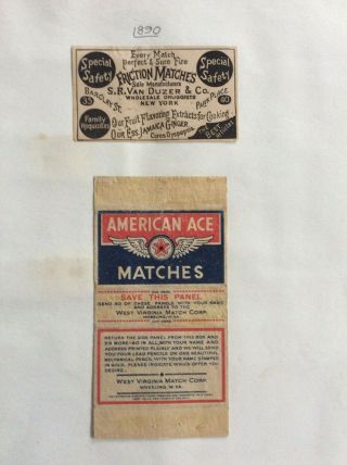 Vintage Matchbox Labels (d) - Made In Usa,  1890