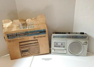 Vintage Hitachi Am/fm Radio Cassette Player Recorder Model Trk5350h Box