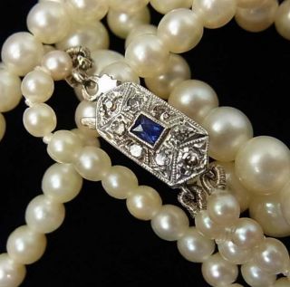 Antique Edwardian Double Strand Cultured Sea Pearl Necklace