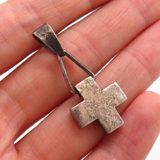 925 Sterling Silver Vintage Mexico Small Cross Pendant