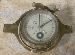 Large Antique Hall - Bro Brass Surveying Vernier Compass No B.  25 1939
