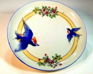 Vintage Bluebird China Porcelain Saucer C1930s 5 1/2c Diameter