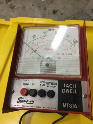 Vintage Snap On Tools Mt816b Tach Dwell Meter Tester