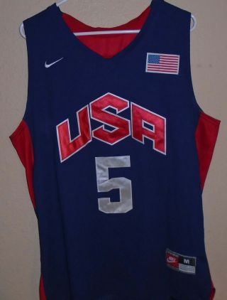 Sewn Nike Team Usa Kd 5 Kevin Durant Blue Jersey Medium