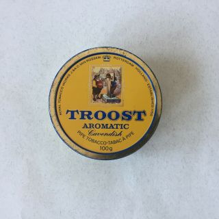 Troost Aromatic Pipe Tobacco Round Empty Tin Made In Holland