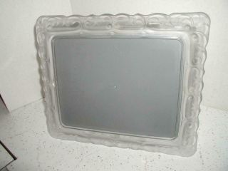 Vintage Frosted & Clear Glass Crystal Picture Frame Wedding 8 X 10 Fifth Avenue