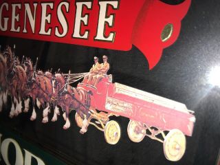 Vtg Genesee Beer 12 Horse Ale Mirrored Sign,  Clydesdale Horses 2