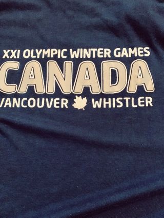 Canada Winter Vancouver Olympics 2010 Long Sleeve T Shirt Blue And White Xl