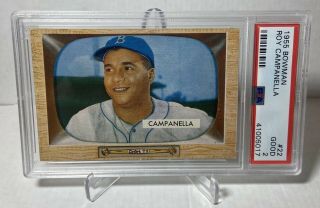 1955 Bowman Roy Campanella Psa 2 Brooklyn Dodgers Vintage