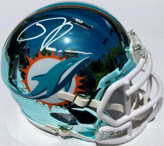 Josh Rosen Signed Miami Dolphins Chrome Speed Mini Football Helmet Psa/dna