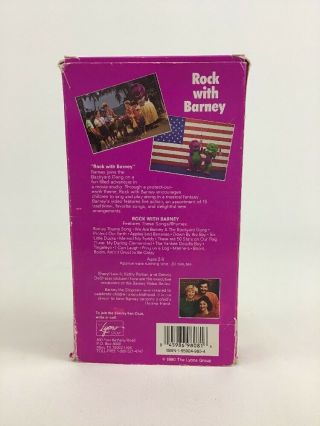 Rock With Barney Sing Along Protect Our Earth White VHS Vintage 1991 2