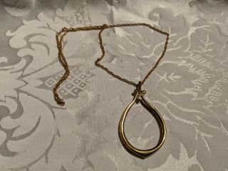 Vintage Necklace Gold Tone Modernist Signed Milo