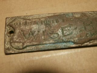 Antique Buggy Carriage Metal Name Plate Tag Wise Bros Lewisberry Pa