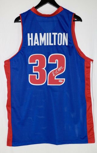 Richard Rip Hamilton Autographed Detroit Pistons Custom Jersey Psa