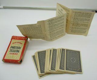 Vintage 1940s Whitman Old Gypsy Fortune Telling Cards W/directions 36 Cards