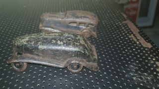 2 Old Vintage Tin Wheel Cars Toys From Japan 1950