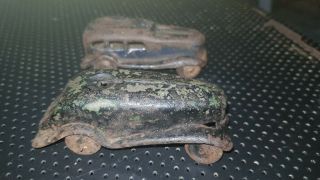 2 Old Vintage Tin wheel Cars Toys from Japan 1950 2