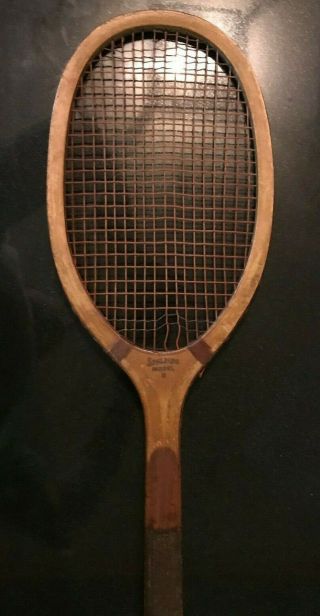 Antique Wooden Tennis Racket Ag Spalding Model H 1800 