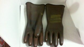 Electrical Insulated Lineman Rubber Gloves High Voltage Sz 10 Vintage 1937