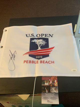 Jordan Spieth Autographed Signed 2019 Us Open Pebble Beach Pin Flag Jsa