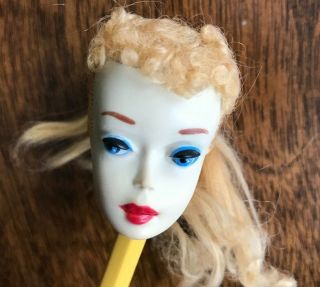 Vintage Blonde 3 Ponytail Barbie Doll Head