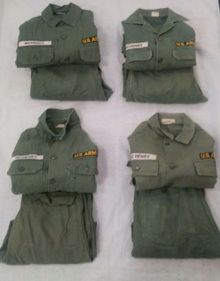 Vintage Us Army Uniform Shirt Pants Sateen 60s Vietnam Collectible (4 Available)