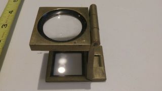Vintage Brass Loupe Magnifying Glass Pocket Coin Stamp