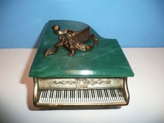 Vintage Thorens Movement Piano Music Box Switzerland Mid - Century Jewelry Box