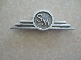 Vintage Singer Motors Sm Car Badge / Emblem