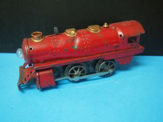 Marx Vintage Wind - Up Toy Train Engine Red