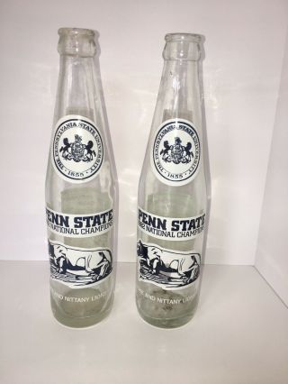 2 Penn State " 1982 Champions " Vintage Coca - Cola Bottles Empty