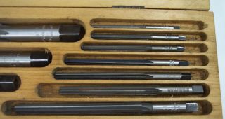 VINTAGE MILLERSBURG TYPE L - - TAPER PIN REAMER SET - - 0 - 10 WITH 3 EXTRA REAMERS 3