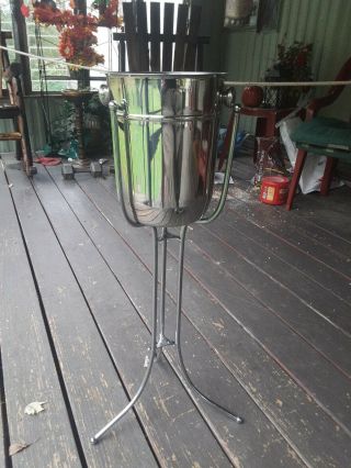 Vintage Mcm Floor Standing Ice Bucket Champagne Cooler