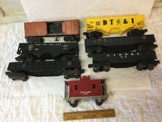 7 Vintage Lionel Freight Trains X3464 Operating Box Car & Caboose & Gondola More