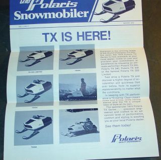 Vintage 1974 Polaris Tx Racing Newsletter Vol 1 Winter 1973 2 Brochure (511)