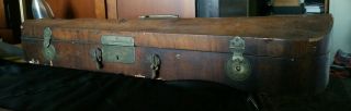Antique Wood,  1800s 1900s Full SIze Violin Wooden Coffin Case; Hardware 2