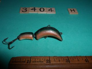 T3404 H Vintage Kautzky Flex Ike Fishing Lure Great Color Jointed Lazy Ike