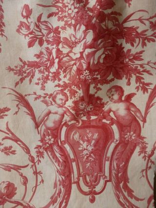 Antique French Toile De Jouy Fabric,