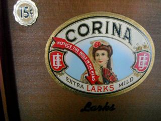 Vintage Dove Tail Wooden CORINA LARKS CIGAR BOX Factory 70 LA 3