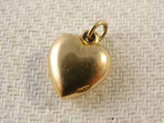 Good Vintage 9ct Gold Heart Charm / Pendant.  C1960