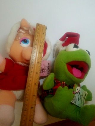 VINTAGE 1988 McDonalds Muppet Babies Kermit Miss Piggy Christmas Santa w/ Tags 3