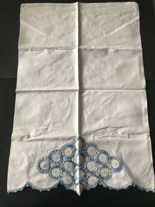 Vintage Pillowcase Set Hand Embroidery/ Crochet