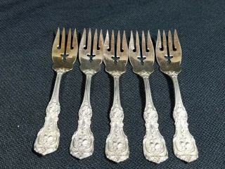 Reed & Barton Francis I 1st Sterling Silver/gold Salad Forks - Set Of 5pc