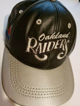 Oakland Raiders Vintage Leather Cap One Size Fits All