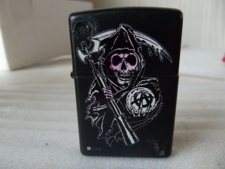 Zippo Sons Of Anarchy Black Matte Grim Reaper Lighter,  28504 Brass