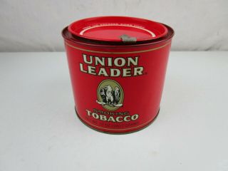 Union Leader Smoking Tobacco Tin Can 12 oz.  With Lid.  Richmond Virginia. 3