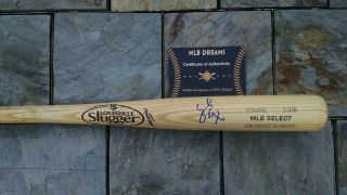 Signed Cleveland Indians Top Prospect Yu - Cheng Chang Game Bat Proof